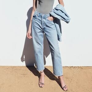 AGOLDE 90's Crop Mid Rise Straight Size 26 Force Light Indigo Jeans